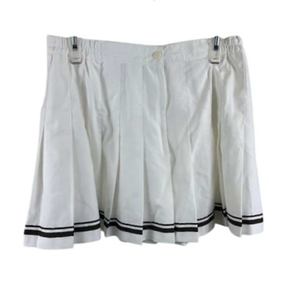 TAIL White Tennis Skirt Pleated Black Stripe Athletic‎ Golf Size 14 Vintage